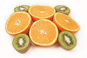 Oranges and kiwi fruits