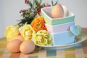 Flowers, bowls and eggs
