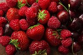 Strawberries, raspberries and cherries, Germany, Europe