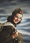 Female aviator, smiling, portrait