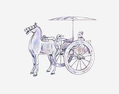 Illustration of a Han horse and chariot