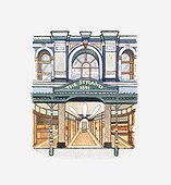 Illustration of The Strand Arcade, Sydney, Australia, constructed in 1891