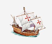Illustration of Christopher Columbus' ship, the Pinta