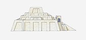 Illustration of Ziggurat, Ur, Mesopotamia