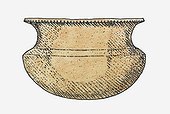 Illustration of a Lapita pot, Polynesia