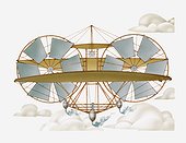 Illustration of Thomas Moy's tandem-wing monoplane Aerial Steamer, 1875