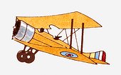 Illustration of Sopwith 1 1/2 Strutter, 1st World War biplane