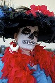 New Orleans, Louisiana. Woman dressed as a skeleton on Mardi Gras in New Orleans.