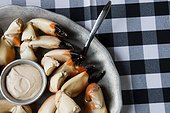 New York, NY.. Steamed stone crab claws