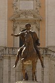 Rome, Italy.. A statue of Marcus Aurelius.