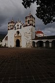 Oaxaca, Mexico.. A colonial church on a cloudy day.