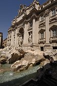 Rome, Italy.. A side view of the famous Trevi Fountain.