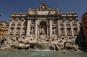 Rome, Italy.. A front view of the famous Trevi Fountain.