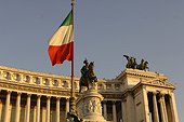 Rome, Italy.. A view of the Italian flag.