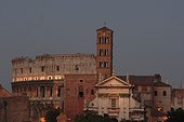 Rome, Italy.. Ancient Rome's skyline at sunset.