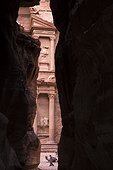 Petra, Jordan.. The Treasury carved out of a sandstone rock face.