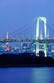 Japan Japan/Tokyo Rainbow Bridge seen from Odaiba-Tokyo Bay