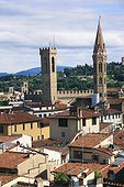 Italy ITA/Florence The Bargello and Badia Fiorentina tower bell at right