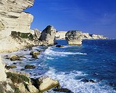 France FRA/Corsica, Bouches de Bonifacio View of the white cliffs and 'Grain de Sable' rock