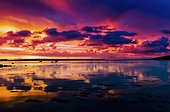 Irlande  Ireland/Sligo, Grange Colourful Sunset on the ocean