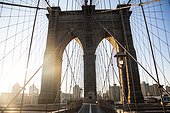 United States, New York City, Brooklyn, East River, Brooklyn Bridge, Walkway