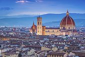 Italy, Tuscany, Firenze district, Florence, Duomo Santa Maria del Fiore, View from Piazzale Michelangelo
