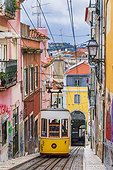 Portugal, Distrito de Lisboa, Lisbon, Tagus, Tejo, Tagus, Elevador da Bica, Ascensor da Bica, Funicular in Bairro Alto Urban District