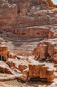 Jordan, Maan, Petra, The Treasury, Tourists visiting Petra ruins
