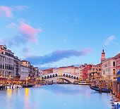 Italy, Veneto, Venezia district, Venetian Lagoon, Adriatic Coast, Venice, Rialto Bridge, Bridge and Canal Grande (Grand Canal)