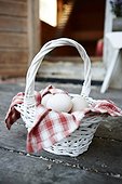 Eggs inside basket