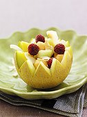 Fruit salad in melon scoop