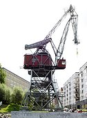 Low angle view of building crane