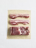 Pork meat on paper, studio shot