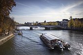 Tourist boat on Seine, Paris, France