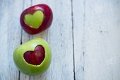Apples with heart shapes