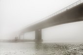 Bridge in fog, Gothenburg, Sweden
