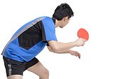 Rear view of table tennis player