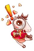 Cute horse with magnifying glass