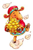 The horse gods of wealth celebrating Chinese New Year