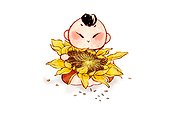 Boy eating sunflower seed