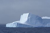 Part of an iceberg reflecting the light on an overcast day in the Antarctic Sound at the Antarctic Peninsula, Antarctica