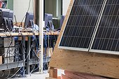 College engineering lab featuring computers and Photovoltaic panels for demonstration