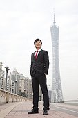 Young business man in office building