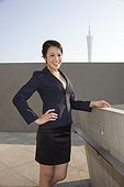 Young business woman in office building