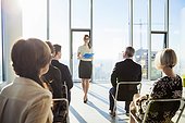 Businesswoman giving presentation in business meeting