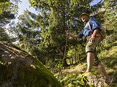 Senior man hiking in Middle Black Forest Baden-Württemberg, Germany