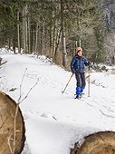Girl snowshoeing in Black Forest, Germany, Europe