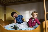 Brothers in bunkbed, Munich, Germany