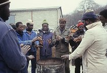 Roger-Viollet | 192757 | Migrant workers at the Remetal manufacture. Saint-Arnoult-en-Yvelines (France), 1983. | © Georges Azenstarck / Roger-Viollet