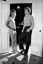 Roger-Viollet | 323518 | Serge Gainsbourg (1928-1991), French singer-songwriter, and Jane Birkin (born in 1946), English actress and singer. Paris, 1969. Photograph by Georges Kelaïditès (1932-2015). | © Georges Kelaïditès / Roger-Viollet